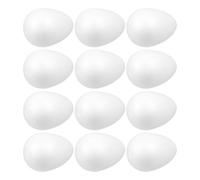 VICASKY 12 Pezzi Uova di Pasqua Giganti in Schiuma Bianca Leggere per Decorazioni Fai da Te e Progetti Artigianali Stagionali e FESTIVITÀ
