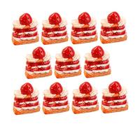 VICASKY 12 torte alla fragola e alla crema per la casa delle bambole fanno come se fossero i modelli di torte da dessert finte in miniatura