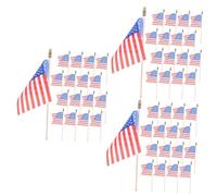 VICASKY 120 Pezzi Mini Bandierine Americane con in Legno Decorazioni Patriottiche Riutilizzabili per del e Usa