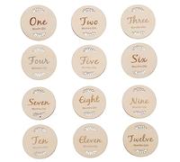 VICASKY 12pcs Carte Milestone In Legno Biglietti Promemoria E Crescita Festa Per Fotografia Per Neonati Per Baby Shower E Occasioni Speciali