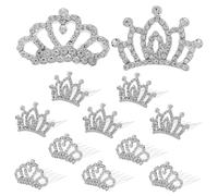 VICASKY 12pcs Corone Accessori per Capelli Strass Decorato a Pettine Per Ragazze Per La Sposa Principessa E Occasioni Festive Design Á