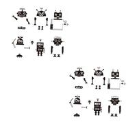 VICASKY 12pezzi Adesivi Interruttore Robot Creativi Per Decorazioni Murali Stickers Rimovibili Per Camerette e Salotti Design Unico