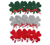 VICASKY 12pezzi Fermacravatta in Feltro Portafoglio per Soldi Design Quattro Foglie Elegante Fermasoldi Portacarte per Donna Portafoglio Portatile per Festa di Compleanno