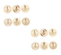 VICASKY 12pezzi Monthly Cards Double-sided Infant Photography Props for Newborn Growth Memories Safe Wooden Material for Showers and Social Media Sharing