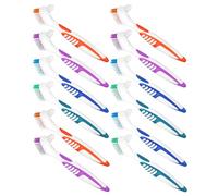 VICASKY 12pezzi Spazzolino per Protesi Dentarie Mobili Spazzolino per Dentiera Doppia Faccia per Protesi Strumento per Pulizia delle Spazzola per Pulizia degli Apparecchi di Contenzione