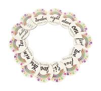 VICASKY 14pezzi Carte Mensili Per Bambina Biglietti in Legno Per Ricordi Mensili Accessorio Fotografico