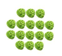 VICASKY 15 Pezzi Sfere Rattan Intrecciate Decorazioni Appese in Vite Verde per Casa Asilo Hotel e Bar Elementi Fai da Te Resistenti