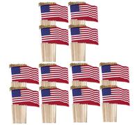 VICASKY 150 Pezzi Bandierine Americane Piccole con in Legno Bandiere da Mano per Decorazioni Patriottiche per Sportivi e Dellindipendenza Usa