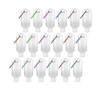 VICASKY 18 Flaconi da Viaggio 50 Ml con Gancio, Bottiglie da Viaggio Ricaricabili in Plastica Trasparente a Tenuta Stagna per Lozioni e Gel Mani, Contenitori Comprimibili per