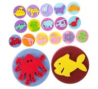 VICASKY 18 Pezzi 6 Set Francobolli Per La Scuola Stampi Inchiostro Per Bambini Spugne Per Bambini Pittura A Spugna Per Bambini Bambino Timbri Mini Dinosauri Timbri Spugna Stampatore