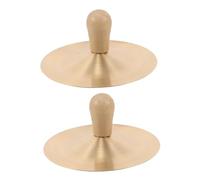 VICASKY 1paio Cymbali Dito Con Manico Legno Strumenti Musicali Percussivi Per Danza Yoga e Meditazione Facili Da Impugnare e Sicuri Per Uso Infantile