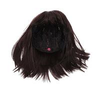 VICASKY 1pezzi Parrucca Donna Corta Con Frangia Lunga Fino Alle Spalle Parrucca Bobo Decorativa e Dritta Di Capelli Alla Moda Per Tutti i Giorni e Feste Tema Realizzata Alta Temperatura Co