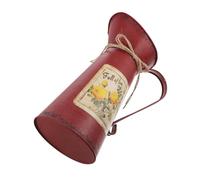 VICASKY 1pezzi Secchio in Ferro Vintage Rosso Elegante Contenitore Per Fiori e Decorazioni Shabby Chic Resistente e Versatile Per Composizioni Floreali e Storage Domestico