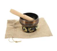 VICASKY 1set Ciotola Tibetana Rame Per Meditazione Accessori Per Pratiche Spirituali Ciotola Canto Mazzuolo e Sacchetto Atmosfera Sacra Per Relax e Consapevolezza