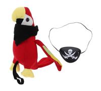 VICASKY 1set Costume Da Pirata Con Pappagallo Peluche Da Spalla e Accessori Per Halloween Completo Per Cosplay e Feste Tema Pirata Include Scarf e Maschera Per Occhi