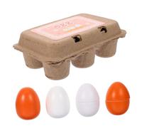 VICASKY 1set Cucina Giocattoli Set Con Uova Artificiali Per Giovani Ragazze Piatto Parte Materiale In Legno Per Giochi Di Ruolo E Case Dollette Promuove Il Gioco Creativo E