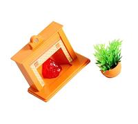 VICASKY 1set in miniatura Camino Modello Con Orologio E Bonsai Casa Delle Bambole Decorazione Per Creativo Mini Paesaggi Durevole E Unico Accessorio Perfetto Per Gli appassionati E Gli amanti In