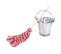 VICASKY 1set in miniatura Secchio E Mop Set Per La Casa delle Bambole Scala Accessori Per Progetti Strumenti Di Pulizia Dettagliati Per I Mondi Di Gioco Creativo Promuove L'Fantasia E L'Abilità