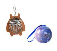 VICASKY 1set Kalimba Pollice Pianoforte Portatile Tasti Strumento Per Principiante Con Catena E Palla Regalo Per Zaino Scuola Portachiavi E Auto Per Gli Amanti della Musica
