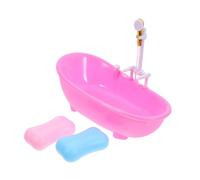 VICASKY 1set Mini Vasca Da Bagno Giocattolo Per La Casa delle Bambole Vasca Da Bagno Con Saponi Accessori Per La Decorazione Bagno Nessuna Batteria Necessaria Per I Mondi Di Gioco Creativo