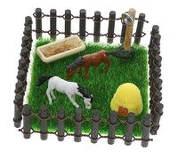 VICASKY 1set Miniatura Stalla Modello Giocattoli Per La Casa delle Bambole Paesaggio Design Realistico Miniatura Accessori Per La Decorazione Recinzione Marrone