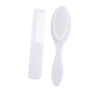 VICASKY 1set Pettini e Spazzole Per Bagnetto Kit Massaggiante Per Testa Spazzola Morbida e Pettine Bianco Per Della e Relax Per Nuovi Genitori