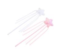 VICASKY 2 bacchette magiche per feste da principessa, costume da fiaba, per feste di bambini, Halloween, cosplay, bastoncini di a forma di stella, in tessuto bianco