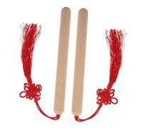 VICASKY 2 bastoncini per ritmo in legno naturale con nappe cinesi, strumenti a percussione adatti ai bambini, ritmo e tempismo per bambini in età prescolare e lezioni di musica