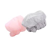 VICASKY 2 cappucci elastici per doccia in poliestere, riutilizzabili, per bagno e cucina, per adulti, proteggere i capelli durante la doccia