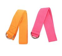 VICASKY 2 Cinghie Yoga Non Elastiche per Stretching e Fasce Fitness per Allenamento Braccia Gambe Schiena Bande Resistenti per Esercizi Stabilità e Flessibilità e Rosa