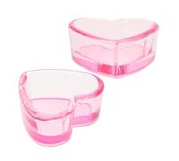 VICASKY 2 ciotole trasparenti in vetro trasparente per unghie a forma di cuore, supporto liquido per unghie multiuso per la pulizia delle unghie, elegante accessorio per la casa del salone