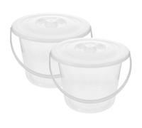 VICASKY 2 Contenitori Urinatoio da Comodino in Plastica Ispessita Trasparente con Coperchio, Secchio Portatile Graduato per Uomo e Donna, Ausilio Medico per Pazienti Allettati e Uso