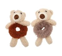 VICASKY 2 elastici per capelli a forma di orso, graziosi elastici per capelli in peluche per capelli per coda di cavallo e anelli elastici per capelli per ragazze