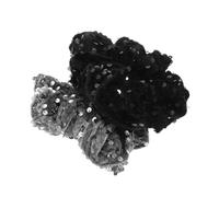 VICASKY 2 elastici per capelli da donna con paillettes nero e argento per acconciature alla moda