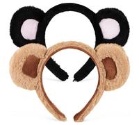 VICASKY 2 fasce per capelli con orecchie di orso, per Halloween, Natale, cosplay e feste in maschera, versatili, per tipo di capelli