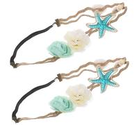 VICASKY 2 fasce per capelli con stelle marine per incantevoli decorazioni per capelli in stile estivo, per matrimoni, feste ed eventi in spiaggia