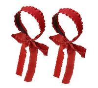 VICASKY 2 fasce per capelli rosse con fiocchi, per copricapo alla moda, per matrimoni e feste, decorazioni flessibili e confortevoli