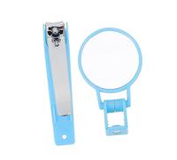 VICASKY 2 forbici per unghie in argento, catena per chiavi in argento, accessori completi, tappi per porte per bambini, delicate ciglia finte, fascette stringicavo in plastica blu, in acciaio al