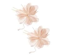 VICASKY 2 forcine per capelli con perle floreali, fermagli per capelli cinesi, forcine cinesi, bacchette per capelli cinesi, bacchetta per capelli in seta beige