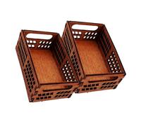 VICASKY 2 mini scatole portaoggetti in legno per casa delle bambole, cestini decorativi su scala modello, per scene e progetti in miniatura, colore naturale del legno