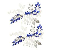 VICASKY 2 Pcs Sposa Copricapo Pettine Dei Capelli Styling Donne Nozze Strass Lato Sposa Metallo Blu