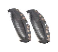 VICASKY 2 pettini massaggianti in corno naturale dentato pettine corno per districatore styling parrucchiere ossa bue mucca pettine fine stabile per cuoio capelluto corna nero