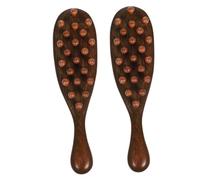 VICASKY 2 pettini per massaggio del cuoio capelluto in legno di sandalo, pettine largo per ricci guasha per gli uomini per capelli bagnati e asciutti massaggio delicato del cuoio capelluto