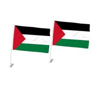 VICASKY 2 pezzi Bandiera Palestina per Auto Vivid Country Flag Design Decorazione Finestrino Leggera e Portatile Banner Festival con Colori Chiari e Resistenti al Sbiadimento