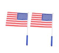 VICASKY 2 Pezzi Bandiere Americane LED Luminose Portatili Decorazione Patriottica per Parate e Casa Luglio Plastica Resistente e per Amici Americani