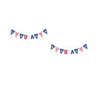 VICASKY 2 Pezzi Banner Decorativo per Festa del Usa in e Bandierine Americane Resistenti e Riutilizzabili per Interni ed Esterni