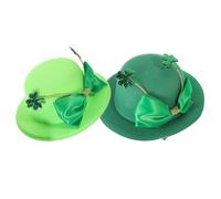 VICASKY 2 pezzi cappello forcina costume verde St Patricks Day cornice fai da te supporto giorno trink camionista cappello trifoglio cappello accessori per capelli vacanza per donne cappello folletto