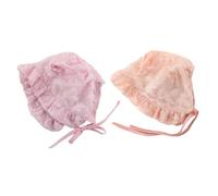 VICASKY 2 Pezzi Cappello Ragazzo Ragazza Raggi UV, Sole Neonata in Pizzo | Pieghevole e Comodo, per Stagione di Mezzo e Fotografie, Colore Arancia, Stile Delicato per Bambina