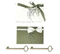 VICASKY 2 Pezzi Cartoncino Nozze Minimalista in Carta e Ferro per Cerimonia | Design Sobrio Stampa Oro e Cornice Semplice, per Sposi Durante Letture Scritte e Ricordo Nuziale