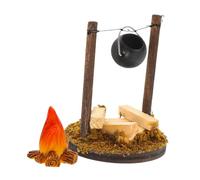 VICASKY 2 pezzi casa delle bambole modello caminetto figura accessori campeggio vintage giardino figure false adesivi per finestre da scrivania mini sospesi modello forno micro paesaggio resina